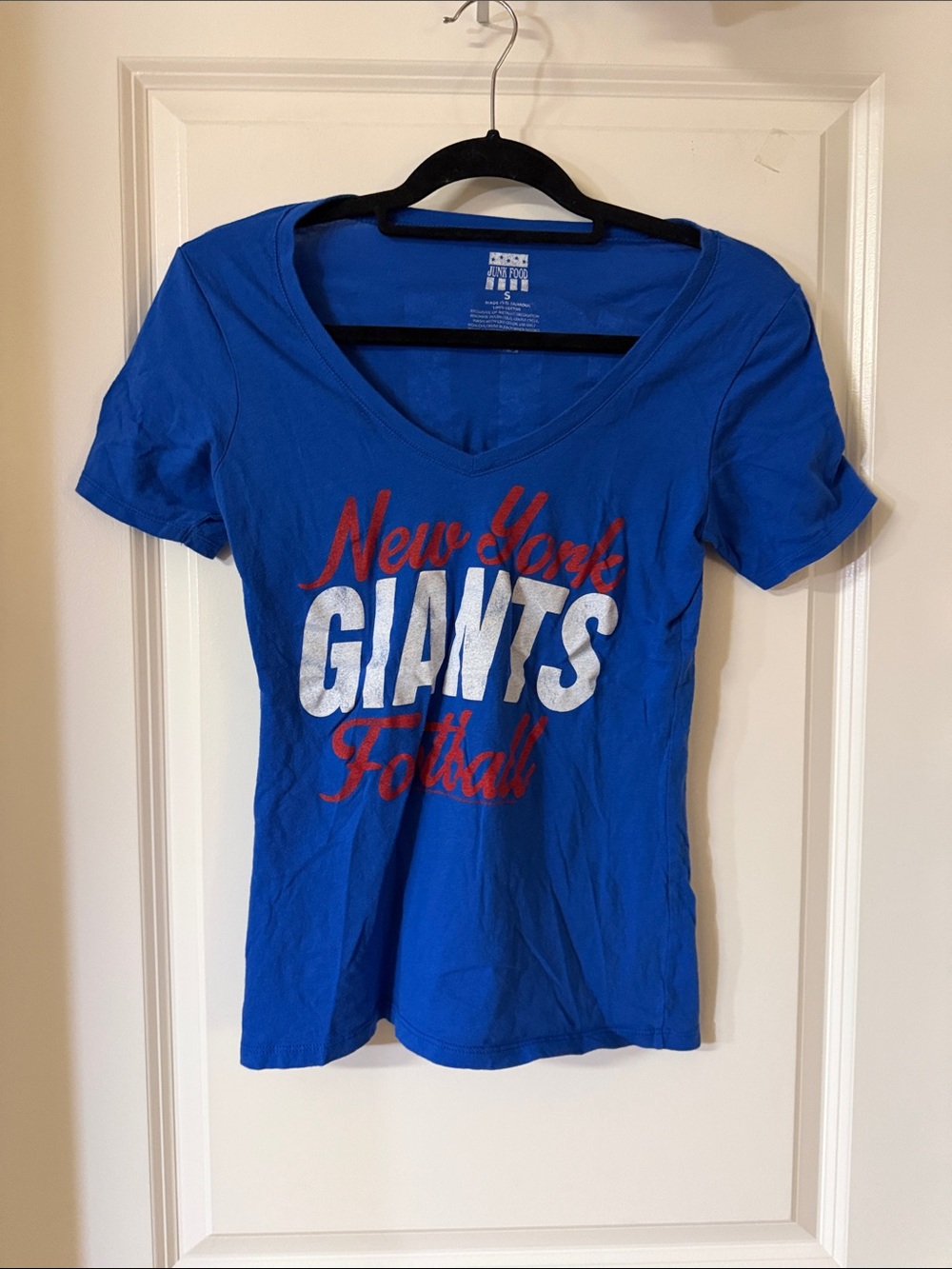 Junk Food Clothing Royal Blue New York Giants V-Neck Tee